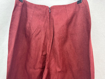 Jigsaw Burgundy Linen Trousers Size 10 VGC