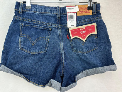 Levis Blue Denim Mini Mom Shorts Size 14A BNWT