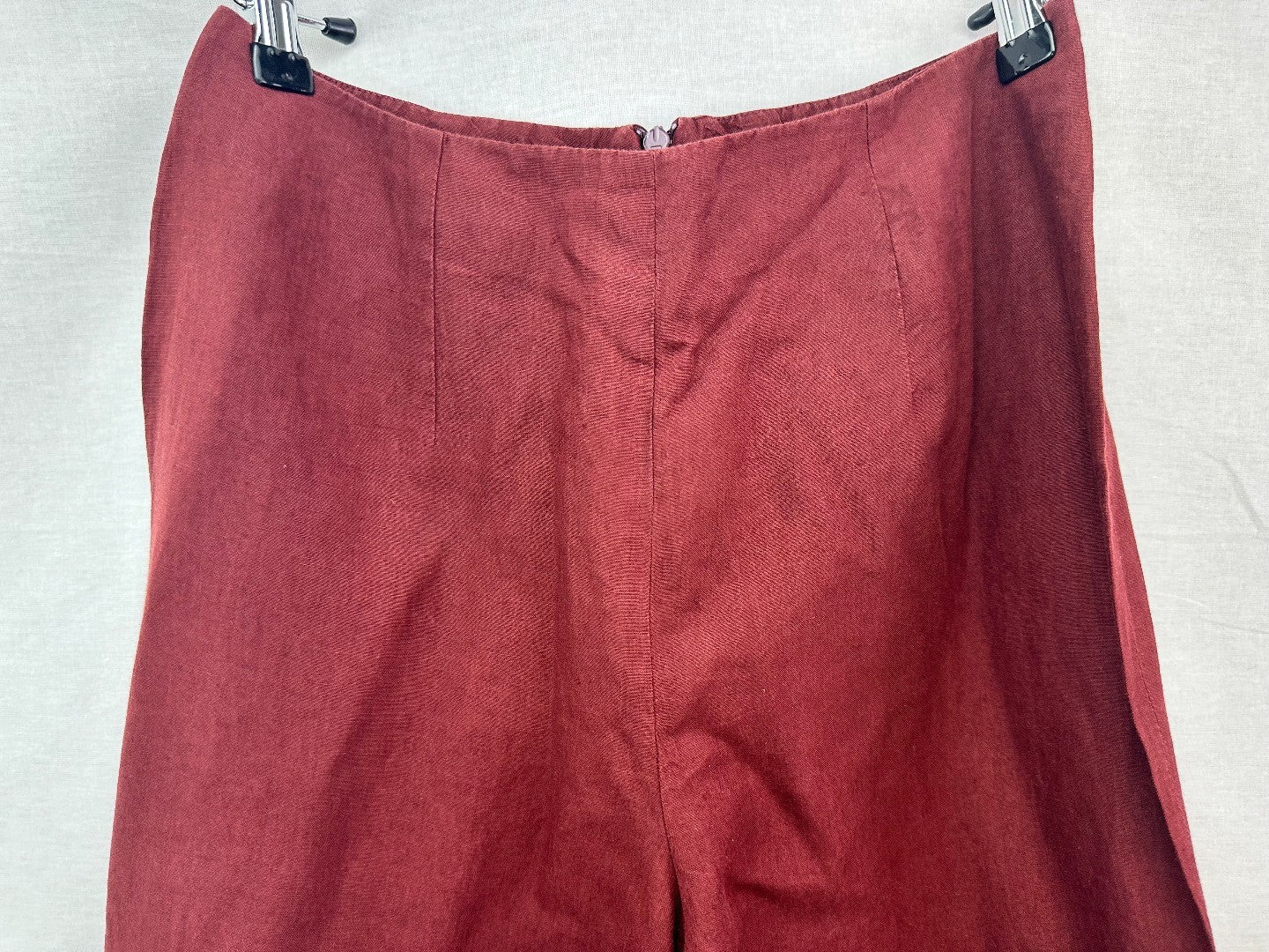 Jigsaw Burgundy Linen Trousers Size 10 VGC