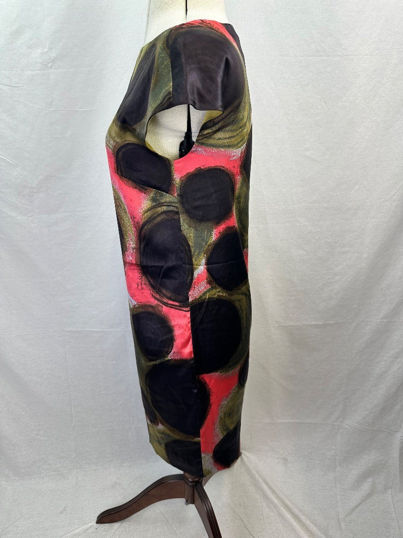 Boden Limited Edition Pure Silk Multicoloured Sheath Dress - Size UK 10