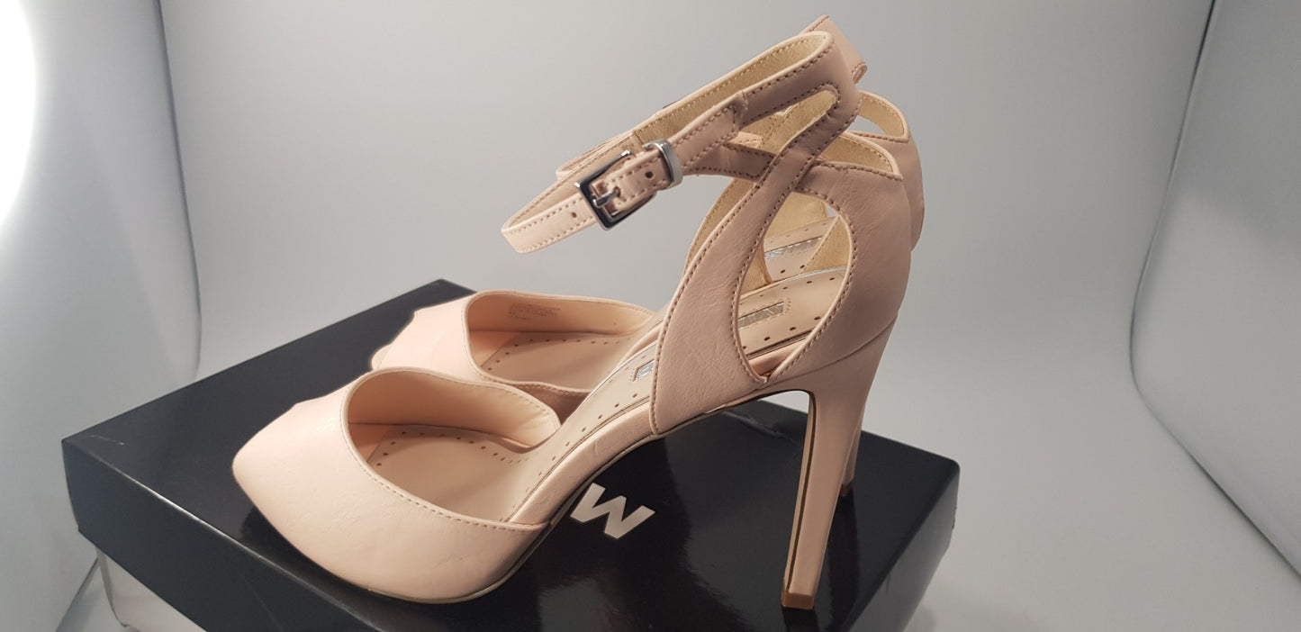 Miss KG Nude High Heels Ankle Strap Size 6.5 (euro 40) Nearly New In Box