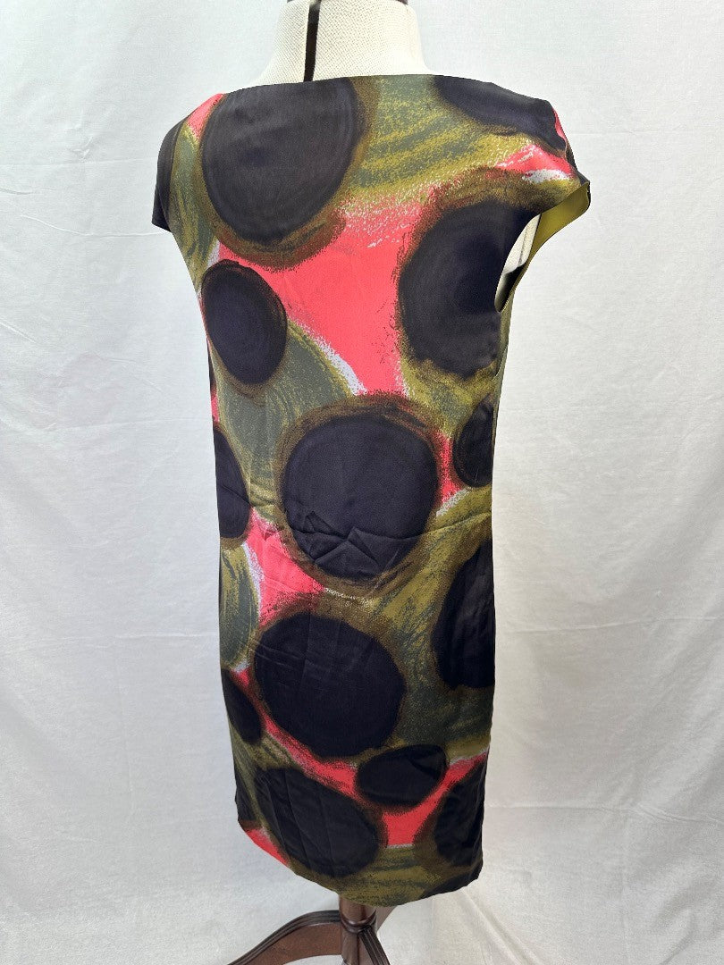 Boden Limited Edition Pure Silk Multicoloured Sheath Dress - Size UK 10