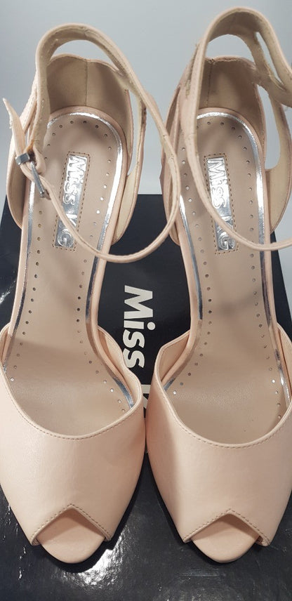 Miss KG Nude High Heels Ankle Strap Size 6.5 (euro 40) Nearly New In Box