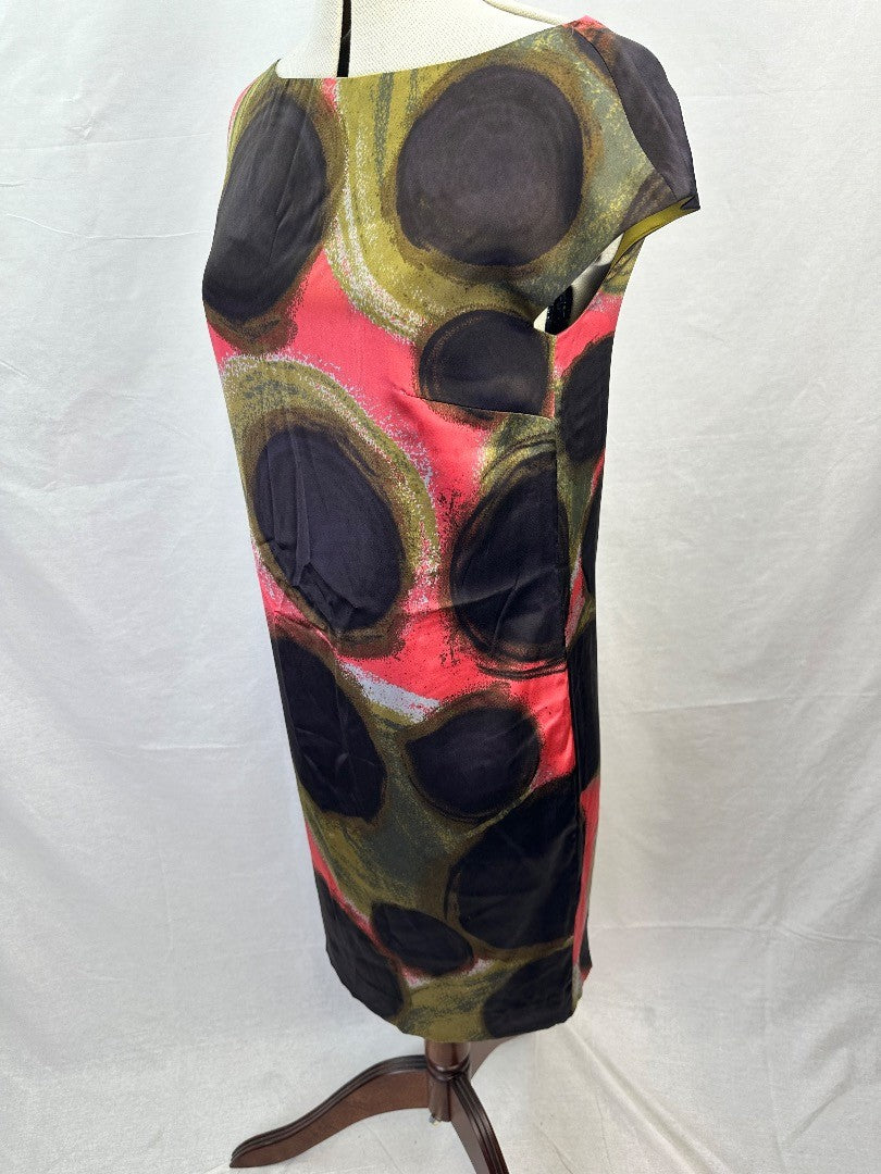 Boden Limited Edition Pure Silk Multicoloured Sheath Dress - Size UK 10