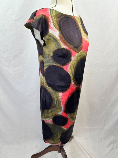 Boden Limited Edition Pure Silk Multicoloured Sheath Dress - Size UK 10