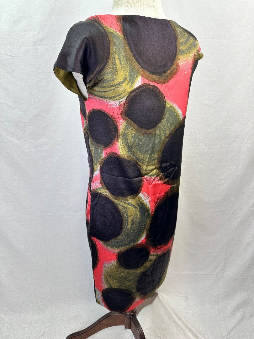 Boden Limited Edition Pure Silk Multicoloured Sheath Dress - Size UK 10