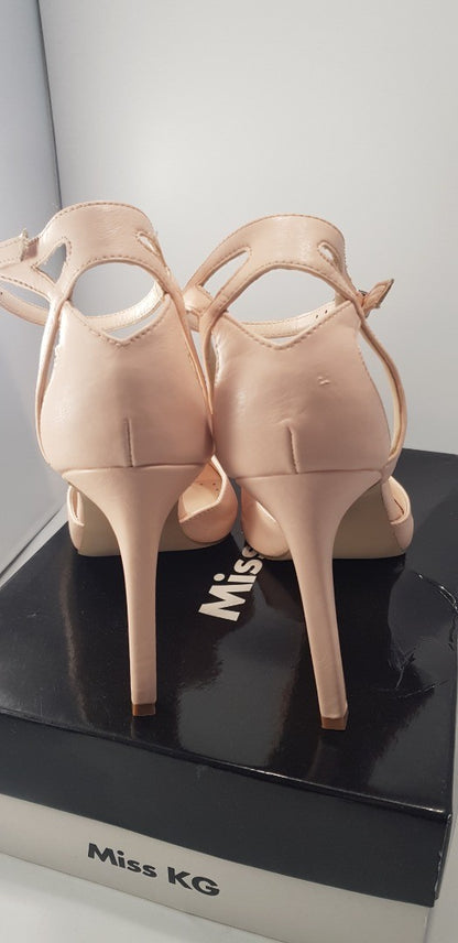 Miss KG Nude High Heels Ankle Strap Size 6.5 (euro 40) Nearly New In Box