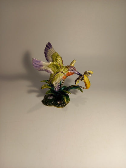 Juliana Treasured Trinkets Hummingbird, Enamel and Diamante Bird Figurine Box