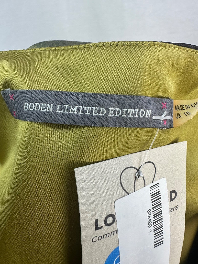 Boden Limited Edition Pure Silk Multicoloured Sheath Dress - Size UK 10