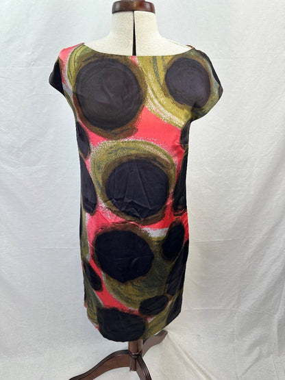 Boden Limited Edition Pure Silk Multicoloured Sheath Dress - Size UK 10