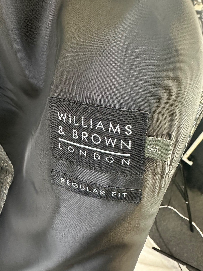 William & Brown Black Evening Blazer Size 56L Regular Fit VGC