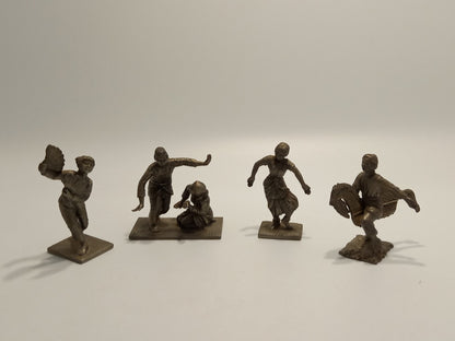 Selangor Pewter x4 Dancer Figurines Dancing People Ornaments - 8/9cm