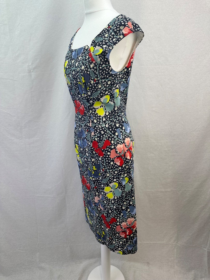 L.K. Bennett Floral Bodycon Dress Size 8 VGC