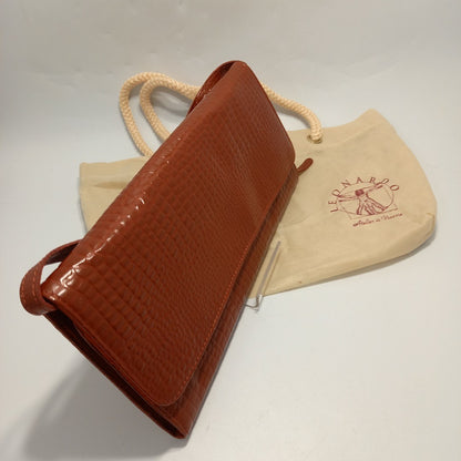 Leonardo Genuine Leather Crocodile Style Hand/Clutch in Oxtail Red - Dust Bag