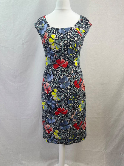 L.K. Bennett Floral Bodycon Dress Size 8 VGC