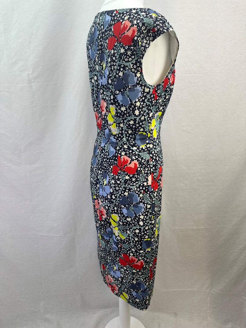 L.K. Bennett Floral Bodycon Dress Size 8 VGC