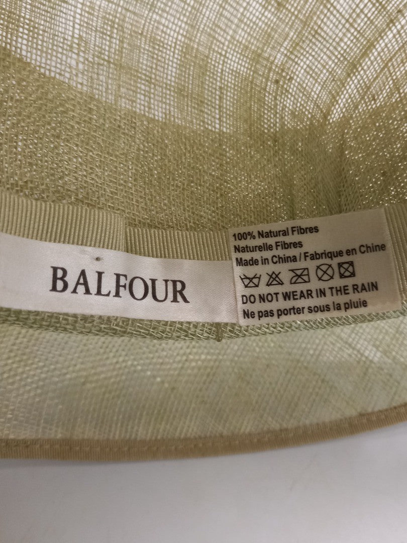 Balfour Light Sage Green Wedding / Occasion Sinamay Flower Detail Hat