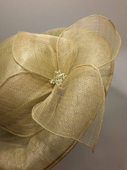 Balfour Light Sage Green Wedding / Occasion Sinamay Flower Detail Hat