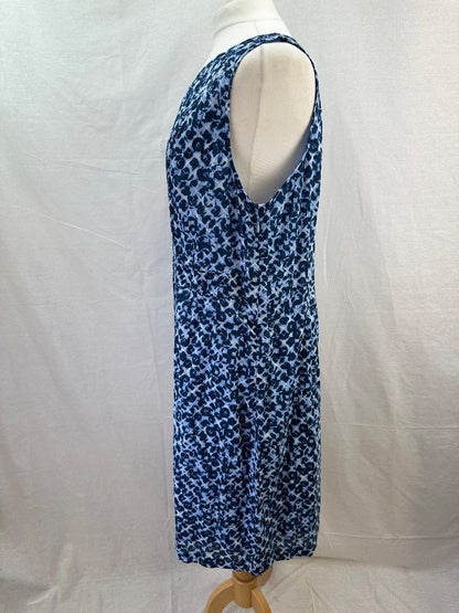 Adini Blue White Cotton Lined Dress Size L2 UK Size 20 BNWT