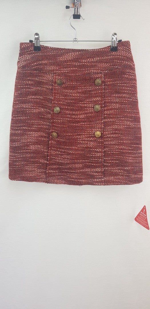 Joe Browns Red Tweed Skirt Size 10 BNWT