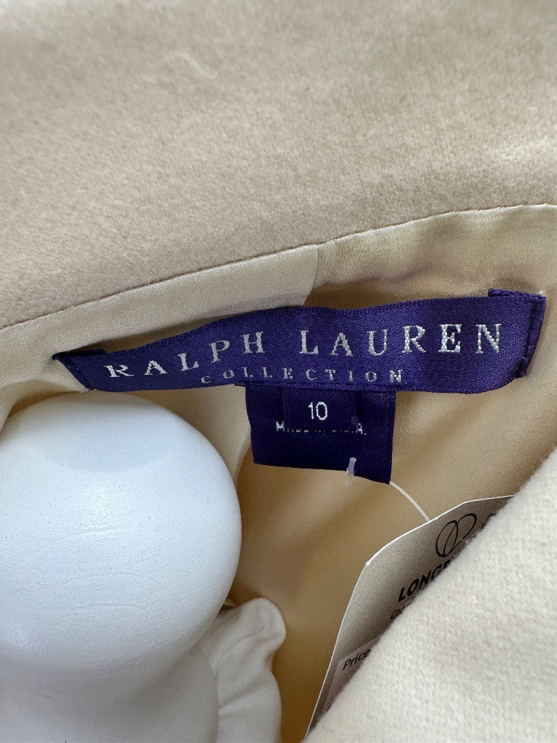 Ralph Lauren Ivory Fitted Wool Cashmere Jacket Size 10 Excellent Condition