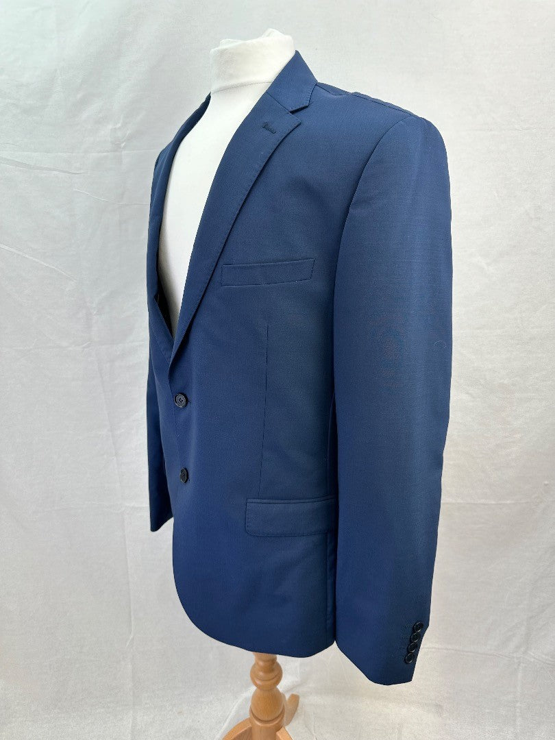 Paul Costello Navy Blue Wool Suit Jacket Blazer Size 40R Excellent Condition