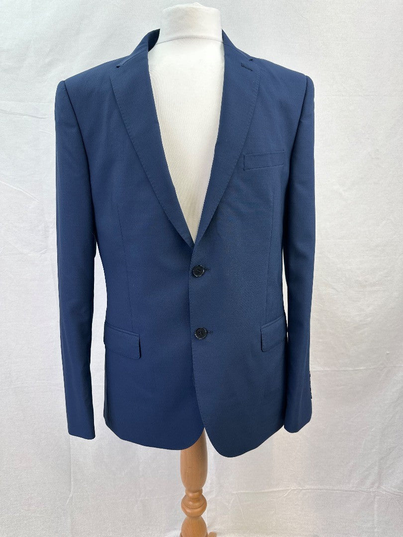 Paul Costello Navy Blue Wool Suit Jacket Blazer Size 40R Excellent Condition