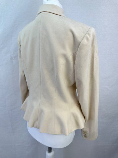 Ralph Lauren Ivory Fitted Wool Cashmere Jacket Size 10 Excellent Condition