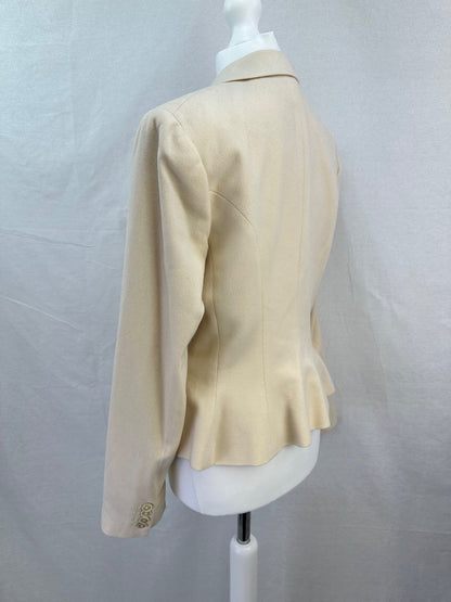 Ralph Lauren Ivory Fitted Wool Cashmere Jacket Size 10 Excellent Condition