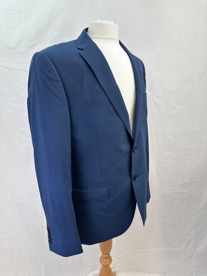 Paul Costello Navy Blue Wool Suit Jacket Blazer Size 40R Excellent Condition