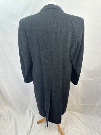 St. Michael Pure New Wool Grey Vintage Winter Overcoat - Size 42in