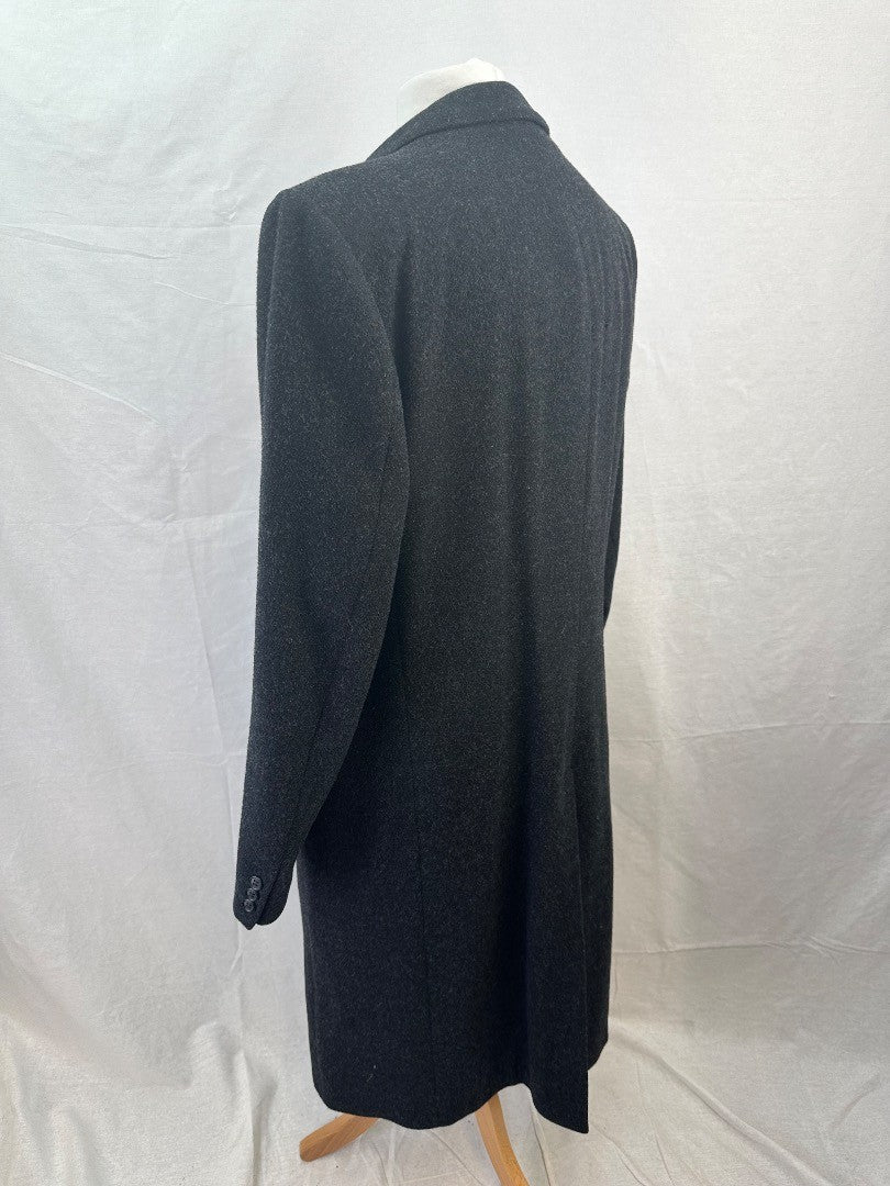 St. Michael Pure New Wool Grey Vintage Winter Overcoat - Size 42in