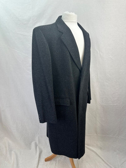 St. Michael Pure New Wool Grey Vintage Winter Overcoat - Size 42in