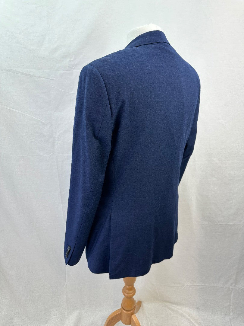 T M Lewin Navy Blazer Wool Cashmere Size 38R Nearly New