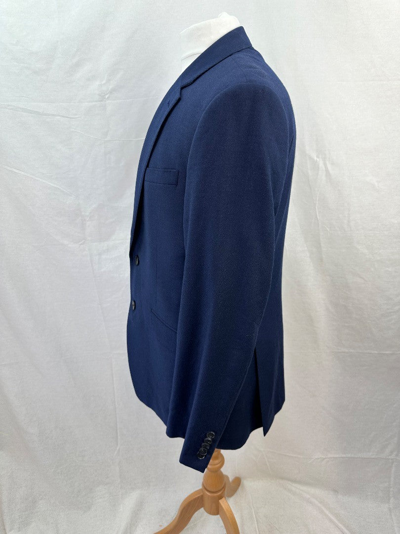 T M Lewin Navy Blazer Wool Cashmere Size 38R Nearly New