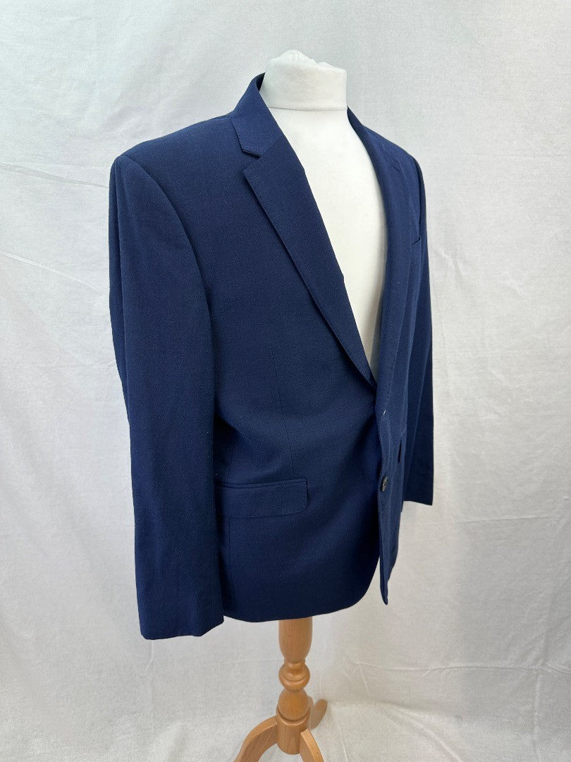 T M Lewin Navy Blazer Wool Cashmere Size 38R Nearly New