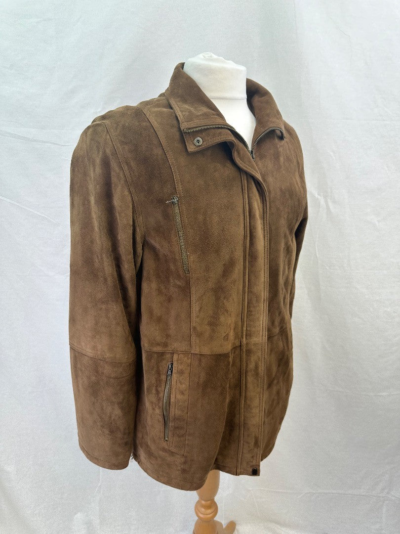 Cousins Of Cheltenham Suede Zip up Mens Jacket 40in Chest