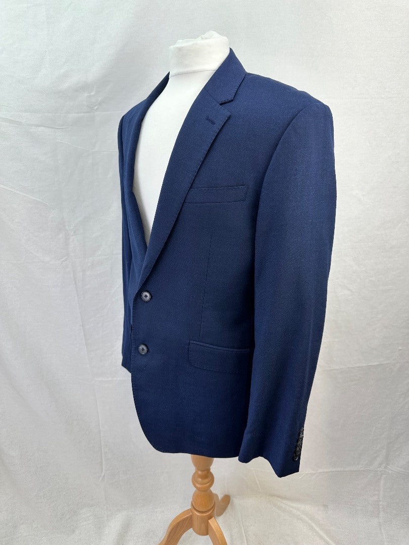 T M Lewin Navy Blazer Wool Cashmere Size 38R Nearly New