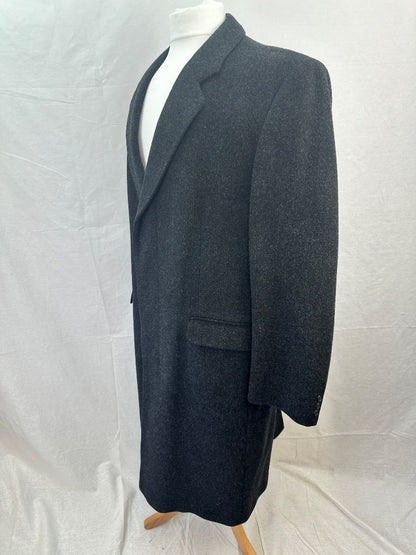 St. Michael Pure New Wool Grey Vintage Winter Overcoat - Size 42in