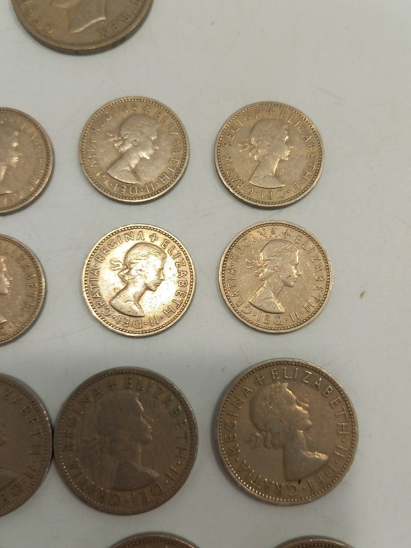 8x Shilling / 8x Two Shillings / 1x Half Crown Coins Collectable Vintage 1948-67