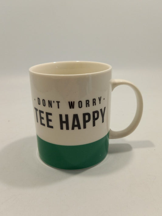 Golf Stuff - 'Don't Worry Tee Happy' Novelty Golf Humour Gift Mug