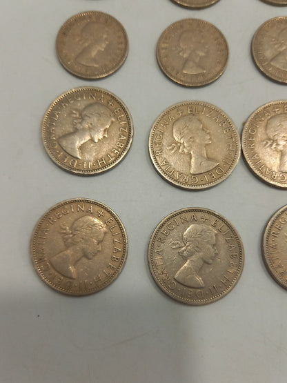 8x Shilling / 8x Two Shillings / 1x Half Crown Coins Collectable Vintage 1948-67