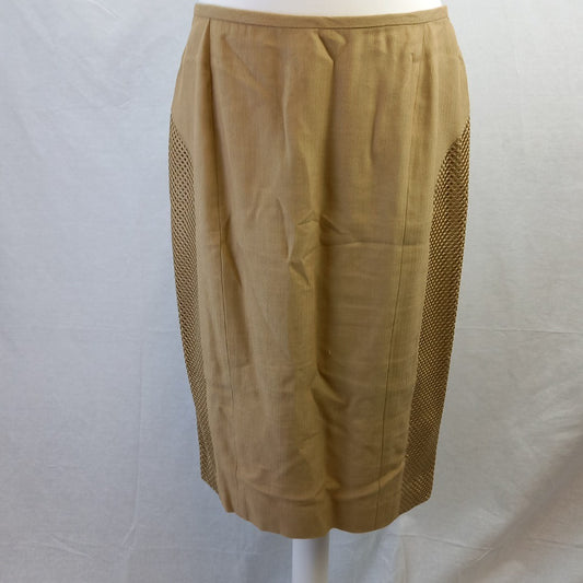 Anne Klein New York Gold Skirt - Linen Mix - Size 8