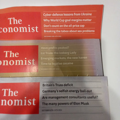 The Economist Magazine Bundle - 7 Mags - Oct 22 onwards