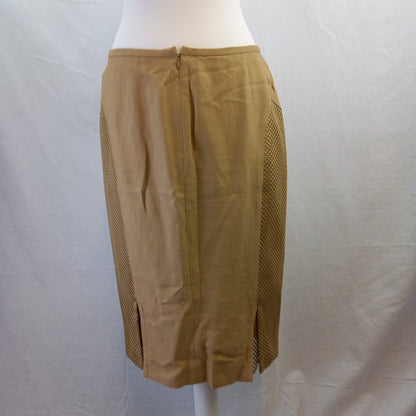 Anne Klein New York Gold Skirt - Linen Mix - Size 8