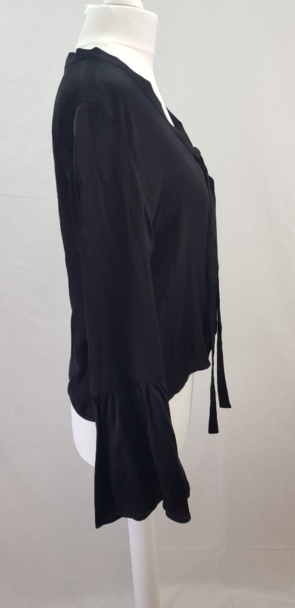 Los Angeles Atelier & Other Stories Black Shirt with Neck Tie Size 10 BNWT