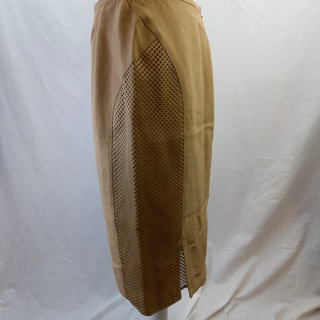 Anne Klein New York Gold Skirt - Linen Mix - Size 8