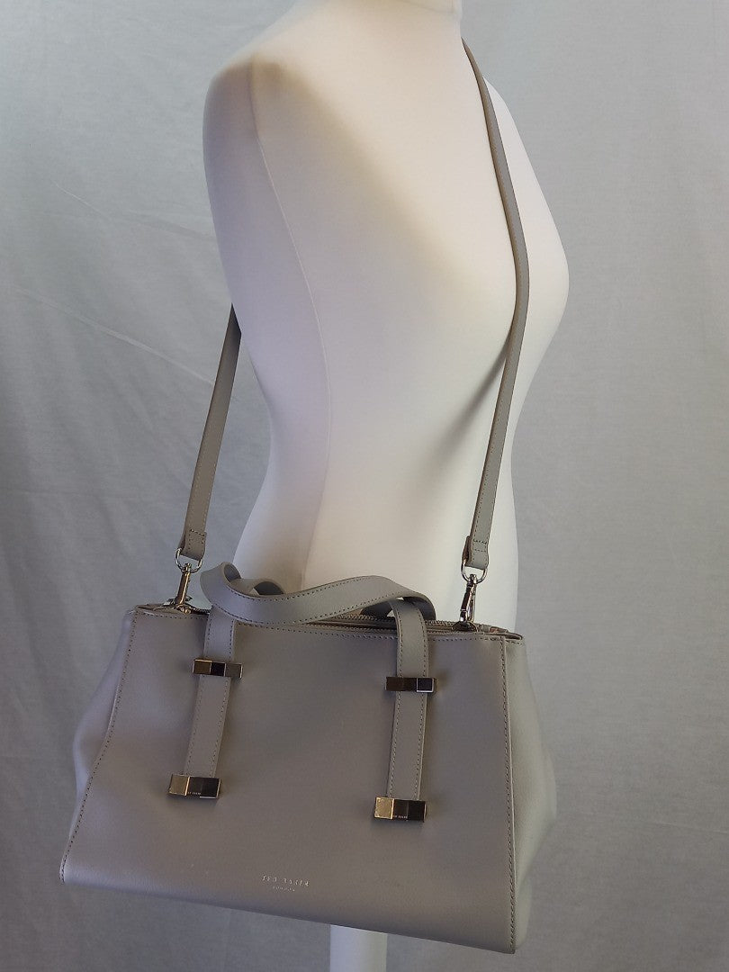 Ted Baker Grey Double Handle Handbag with Detachable Crossbody Strap