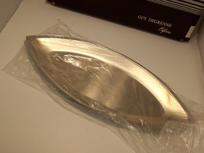 Guy Degrenne Orfevre 1970s Vintage Stainless Steel Marquise Platter Tray in Box