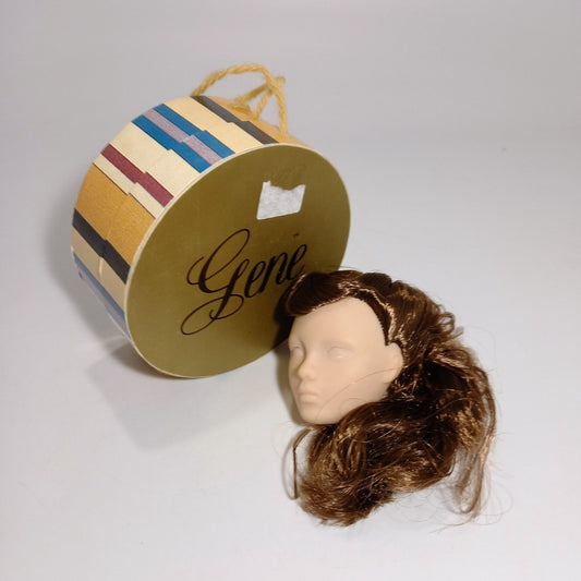 Mel Odom Doll head Gene, 1995 Unpainted Doll Part with Brown / Brunette Hair